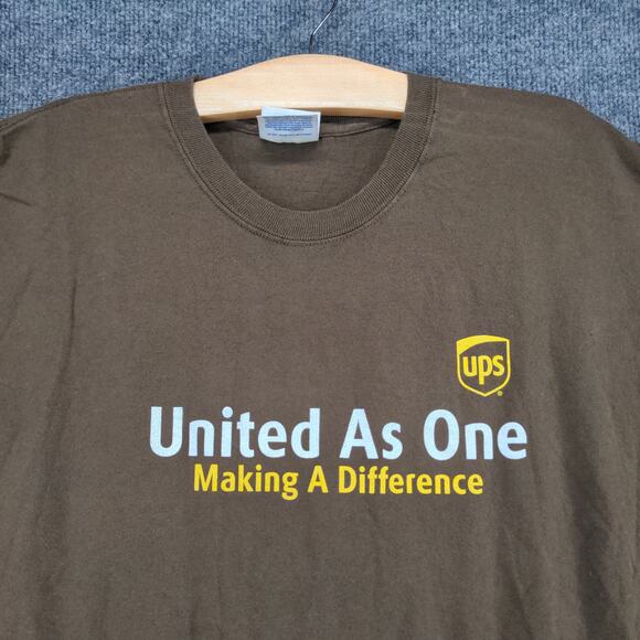 UPS Employee Uniform T Shirt Mens Size 2XL Brown United As One Big Logo - Picture 7 of 14